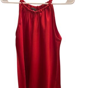 Tiana B. Women's Halter Neck Satin Tank Top Red Size S. New